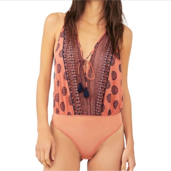 NWT Free People Soul of the Sun Bodysuit in Brick Combo - Picture 2 of 6